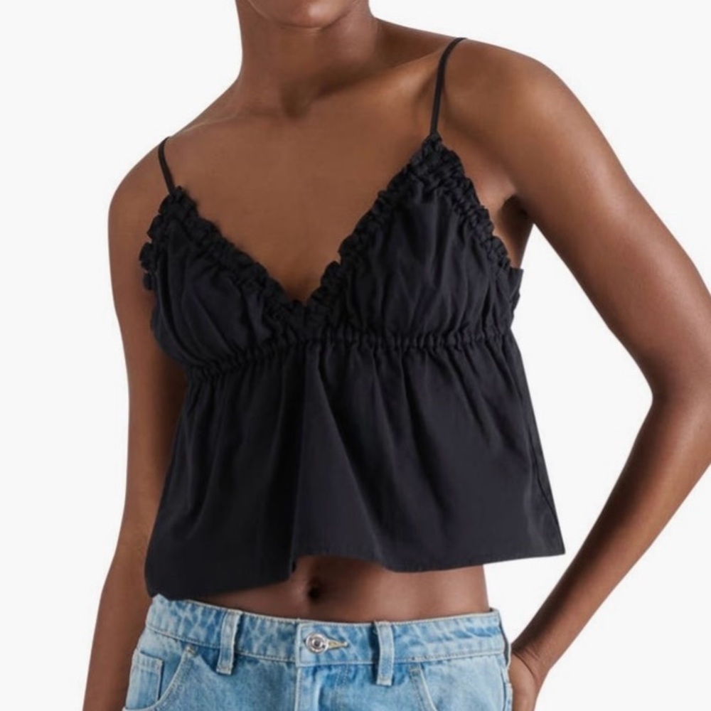 Steve Madden Black Ruffled Camisole